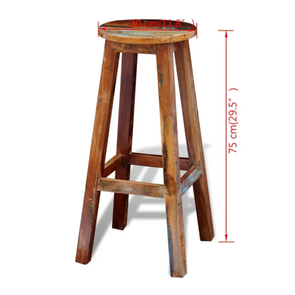 Bar Stool Solid Reclaimed Wood - Image 8