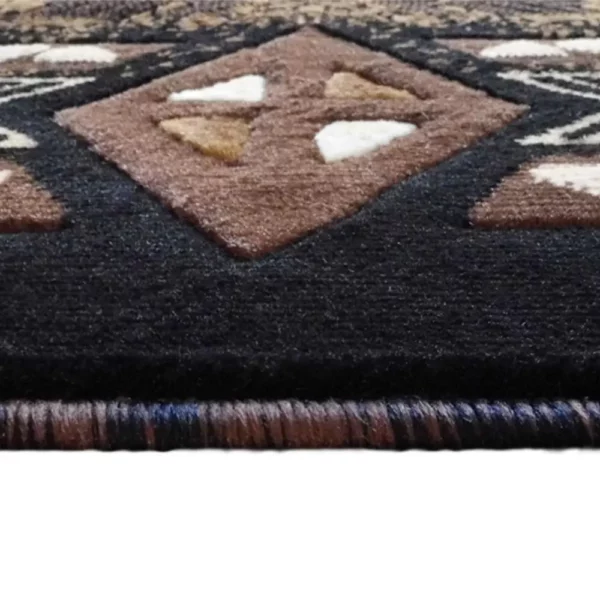 3' x 16' Chocolate Traditional Southwestern Area Rug - Olefin Fibers - Image 5
