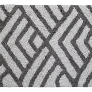Geometric Grey Bath Rug