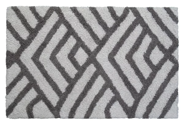 Geometric Grey Bath Rug