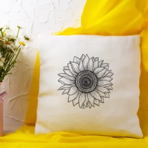 Throw Pillow Cover, Sunflower Sofa Couch Pillow Case, Decorative White Pillow For Home Decor, Bedroom or Living Room Flower Pillow