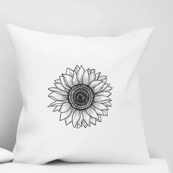 Throw Pillow Cover, Sunflower Sofa Couch Pillow Case, Decorative White Pillow For Home Decor, Bedroom or Living Room Flower Pillow - Image 5