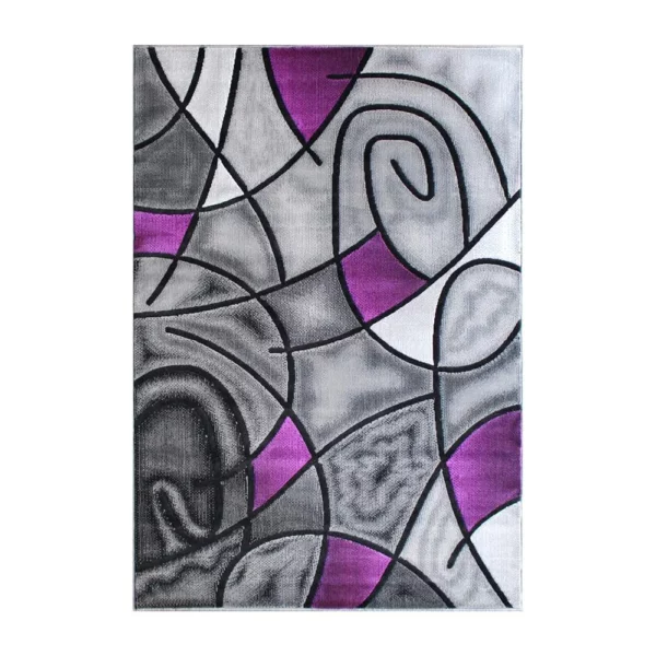 Purple Abstract Area Rug