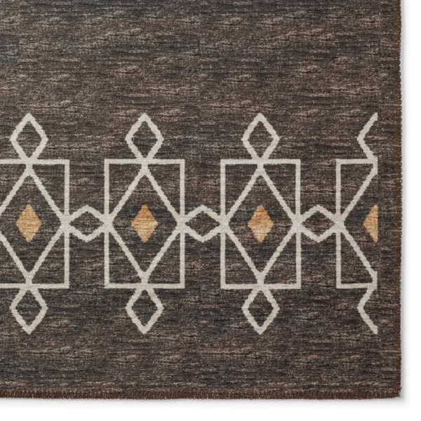 Yuma Brown Transitional Southwest 10' x 14' Area Rug Brown AYU33 - Image 2