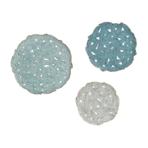 Blue Painted Iron Wall Decor - Set of 3 | Madison Park