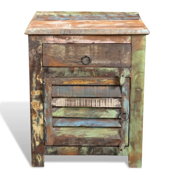 End Table with 1 Drawer 1 Door Reclaimed Wood - Image 2