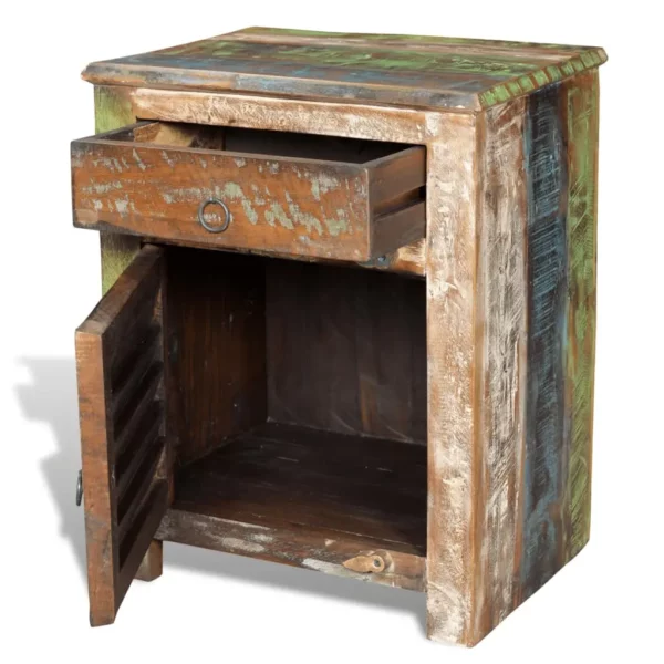 End Table with 1 Drawer 1 Door Reclaimed Wood - Image 5