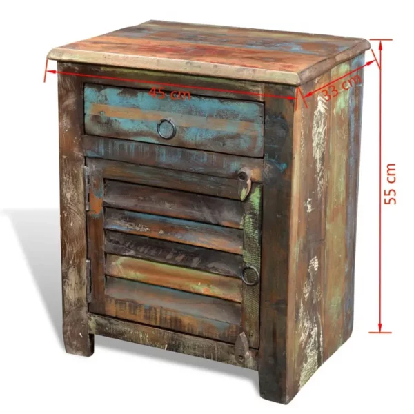 End Table with 1 Drawer 1 Door Reclaimed Wood - Image 12
