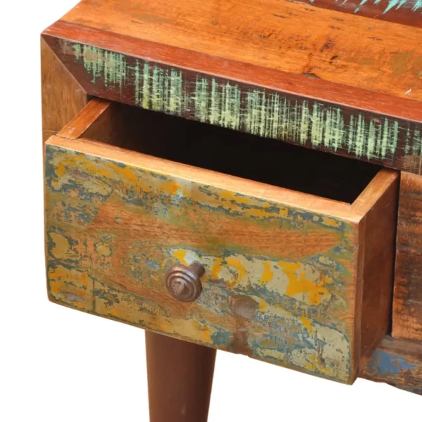 Coffee Table with Curved Edge 1 Drawer Reclaimed Wood - Image 11