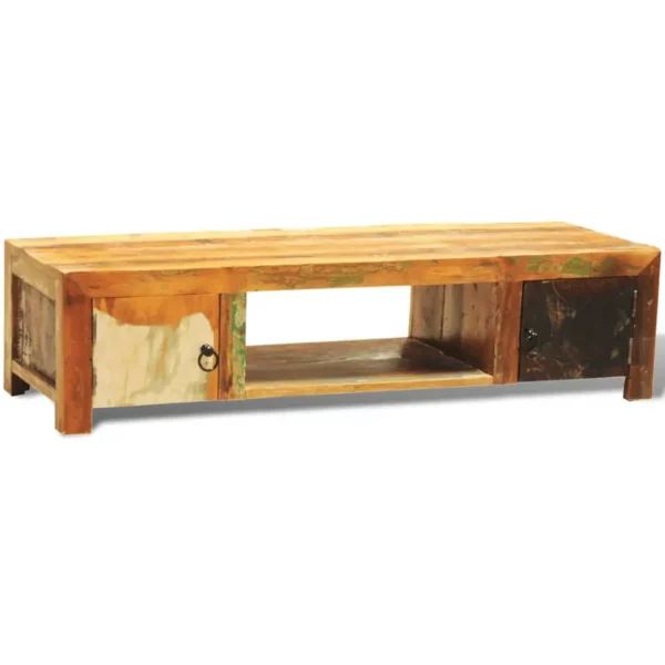 TV Stand with 2 Doors Reclaimed Wood Vintage - Image 2