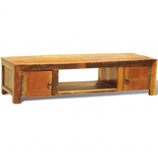 TV Stand with 2 Doors Reclaimed Wood Vintage - Image 3