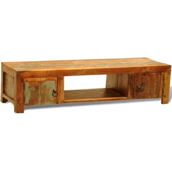 TV Stand with 2 Doors Reclaimed Wood Vintage - Image 5