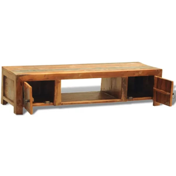 TV Stand with 2 Doors Reclaimed Wood Vintage - Image 6
