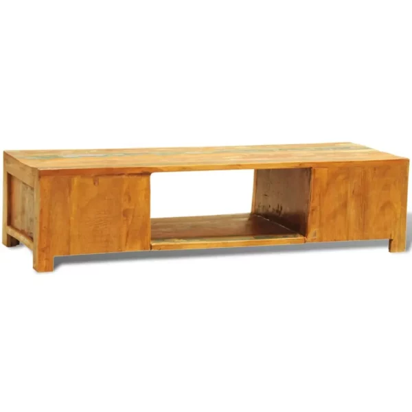 TV Stand with 2 Doors Reclaimed Wood Vintage - Image 7