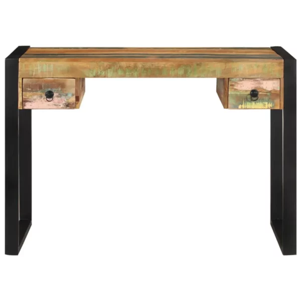 Vintage Style Desk - Solid Reclaimed Wood - Green accents - Image 2