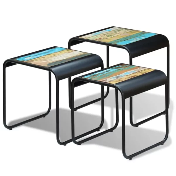 Three Piece Nesting Tables Solid Reclaimed Wood