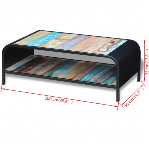 Reclaimed Wood Coffee Table - Modern Rolled Steel Style - Image 11