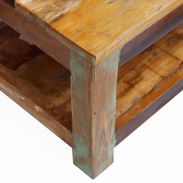 Coffee Table Solid Reclaimed Wood 35.4"x17.7"x13.8" - Image 7