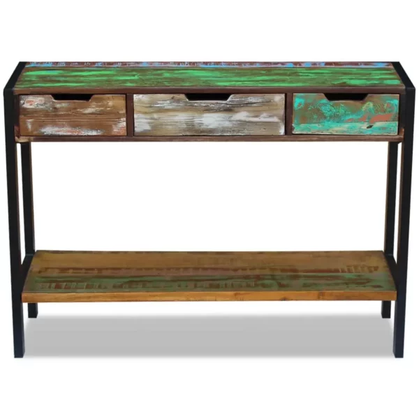 Sideboard 3 Drawers Solid Reclaimed Wood - Image 6