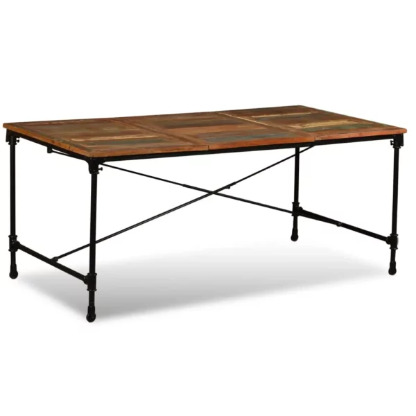 Reclaimed Wood Dining Table 70.9" - Iron Rail Legs
