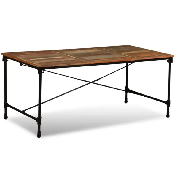 Reclaimed Wood Dining Table 70.9" - Iron Rail Legs - Image 2