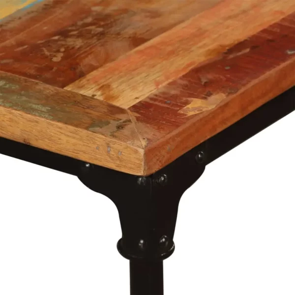 Reclaimed Wood Dining Table 70.9" - Iron Rail Legs - Image 9