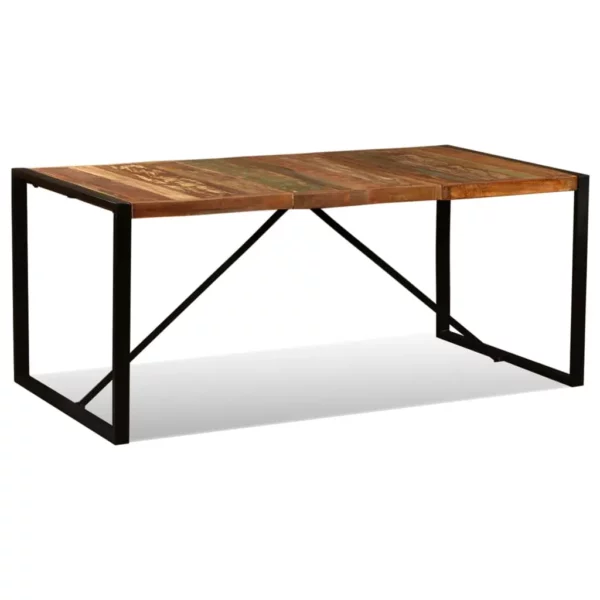 Reclaimed Wood Dining Table 70.9" - Squared Iron Pipe Legs