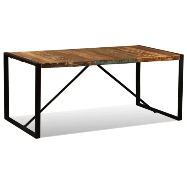 Reclaimed Wood Dining Table 70.9" - Squared Iron Pipe Legs - Image 2