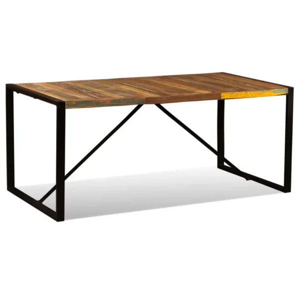 Reclaimed Wood Dining Table 70.9" - Squared Iron Pipe Legs - Image 3