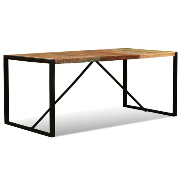 Reclaimed Wood Dining Table 70.9" - Squared Iron Pipe Legs - Image 7