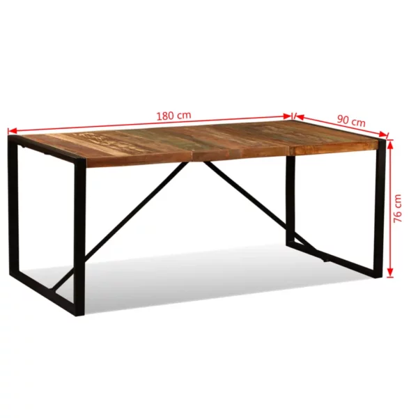 Reclaimed Wood Dining Table 70.9" - Squared Iron Pipe Legs - Image 11