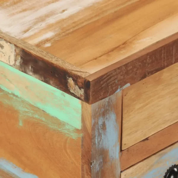 vidaXL Coffee Table Multicolored Reclaimed wood, MDF Medium Storage - Image 9