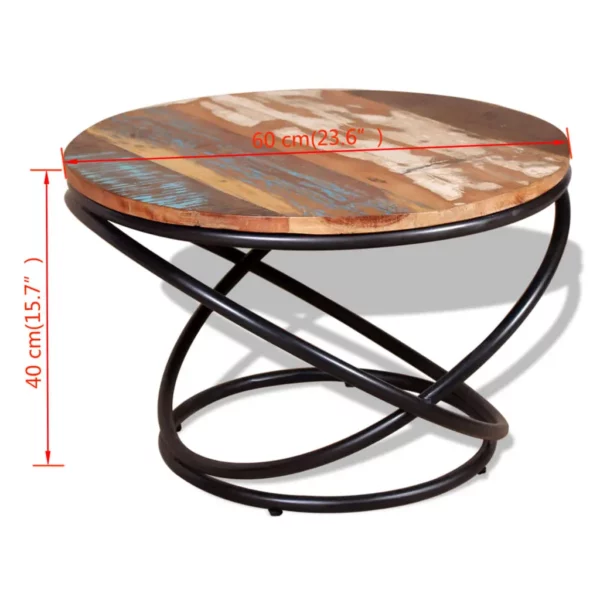 Coffee Table Solid Reclaimed Wood 23.6"x23.6"x15.7" - Image 9