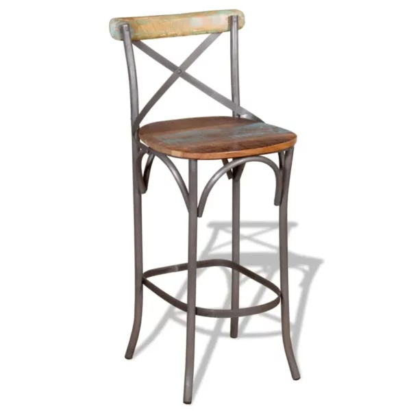 Bar Chair Solid Reclaimed Wood - Image 4