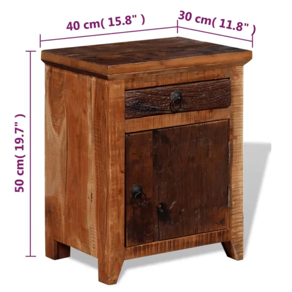 Nightstand Solid Acacia Reclaimed Wood - Image 12