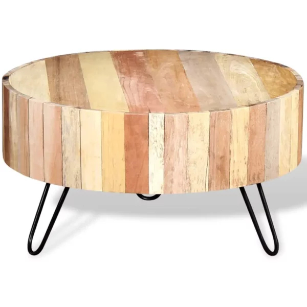 Reclaimed Wood Coffee Table - Rounded Slat Style - Image 3