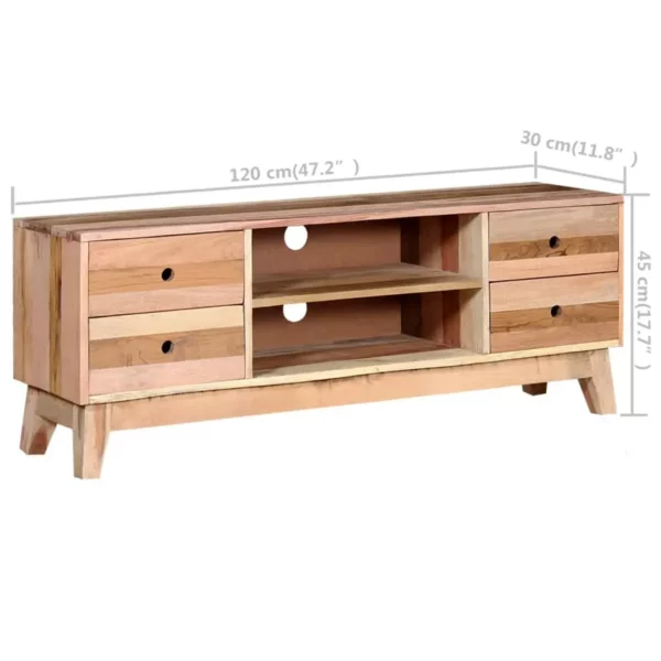 Reclaimed Wood TV Stand - Rustic Basic Style - Image 9
