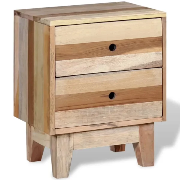 Reclaimed Wood Bedside Cabinet - Rustic Basic Style