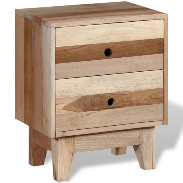 Reclaimed Wood Bedside Cabinet - Rustic Basic Style - Image 2