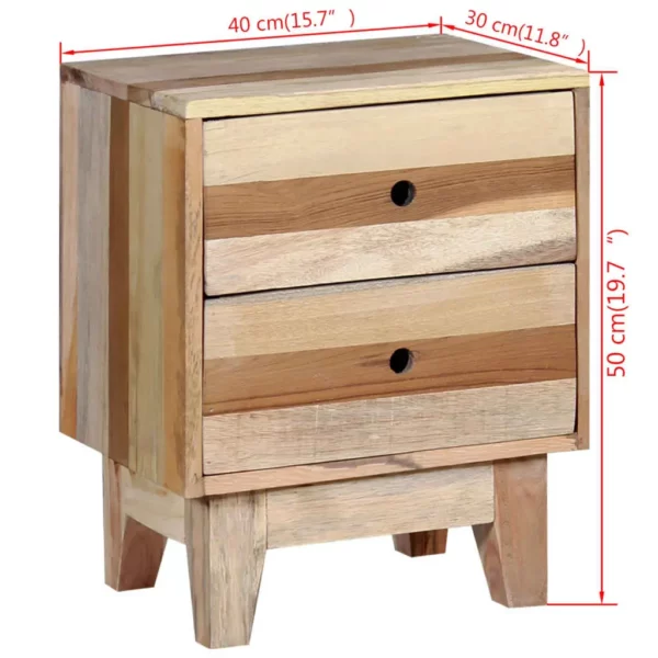 Reclaimed Wood Bedside Cabinet - Rustic Basic Style - Image 8