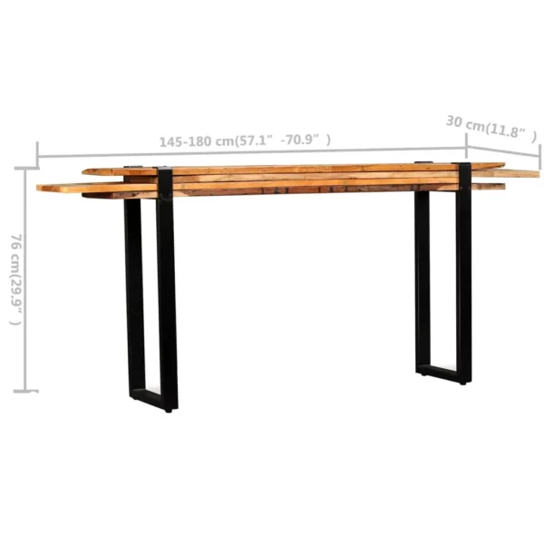 Console Table Solid Reclaimed Wood Adjustable - Image 11