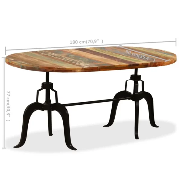 Dining Table Solid Reclaimed Wood and Steel 70.9" - Image 12