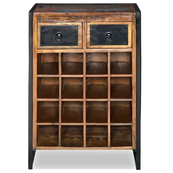 Wine Rack for 16 Bottles Solid Reclaimed Wood - Image 2