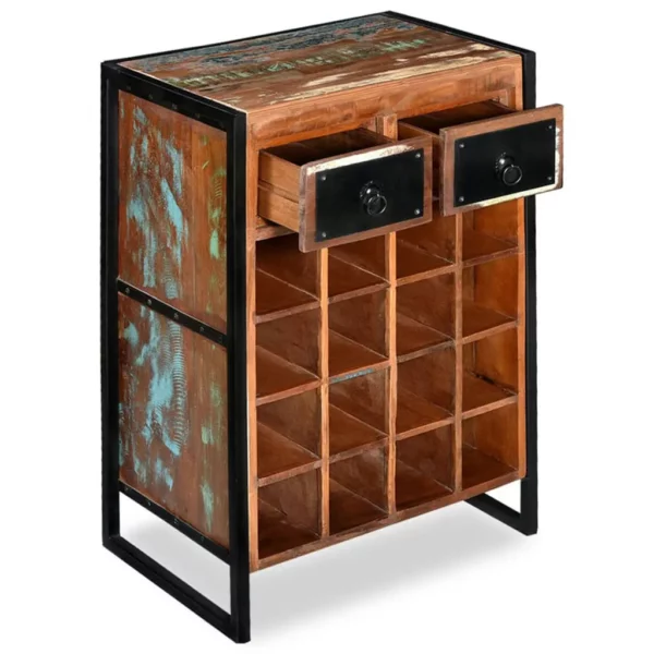 Wine Rack for 16 Bottles Solid Reclaimed Wood - Image 3