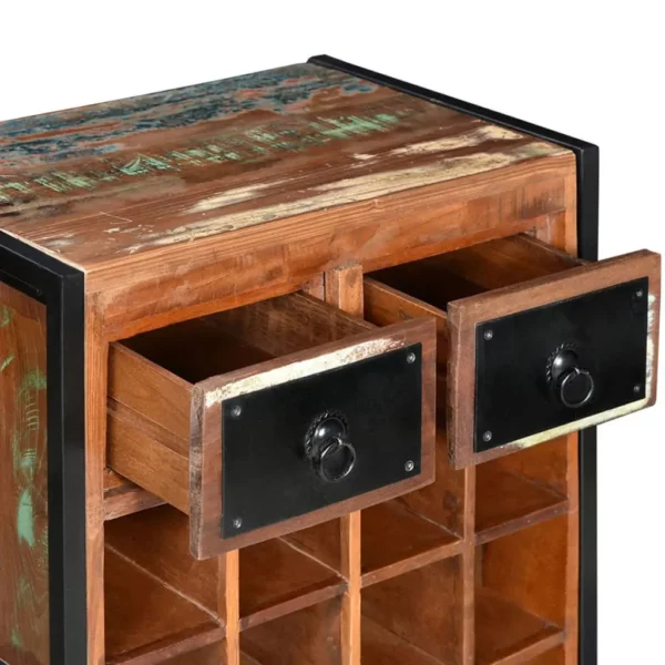Wine Rack for 16 Bottles Solid Reclaimed Wood - Image 4