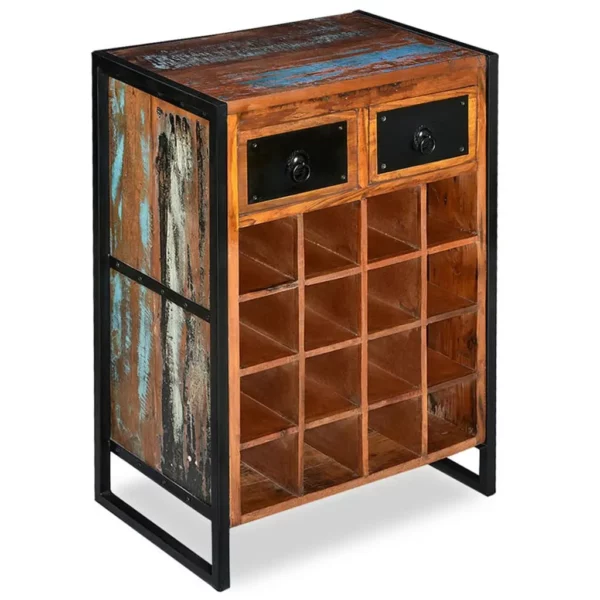 Wine Rack for 16 Bottles Solid Reclaimed Wood - Image 12
