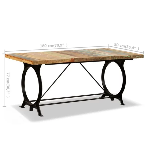 Reclaimed Wood Dining Table 70.9" Retro Iron Legs - Image 12