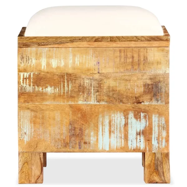 Storage Bench Solid Reclaimed Wood 15.7"x15.7"x17.7" - Image 2