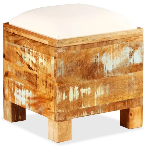 Storage Bench Solid Reclaimed Wood 15.7"x15.7"x17.7" - Image 3