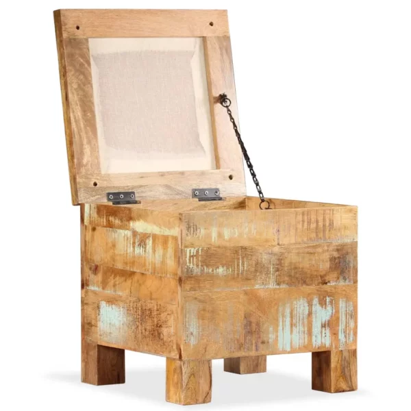 Storage Bench Solid Reclaimed Wood 15.7"x15.7"x17.7" - Image 4